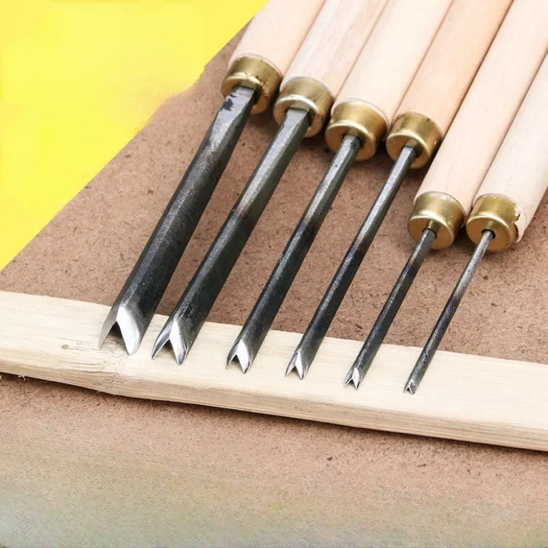 1pcs NEW 0.1-0.8cm V Type Exposedness Triangle Chisel Woodworking Chisels Hand Wood Carving Knives FOR Carving Blank Tools