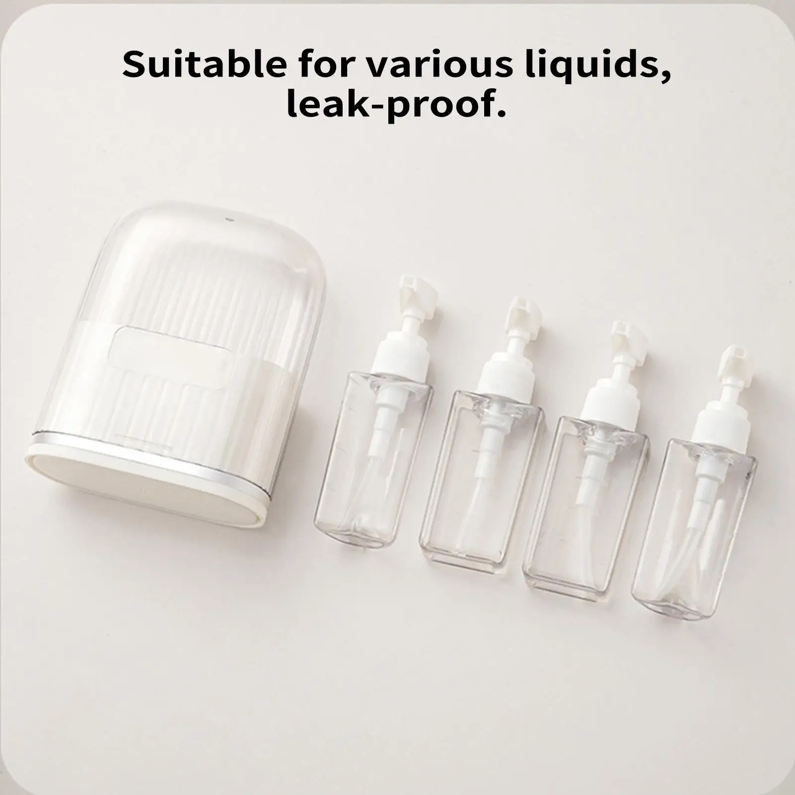 Travel Dispenser Bottle 4 Pieces Leak-proof Empty Containers With Scales And Labels Shampoo And Conditioner Dispenser Travel For