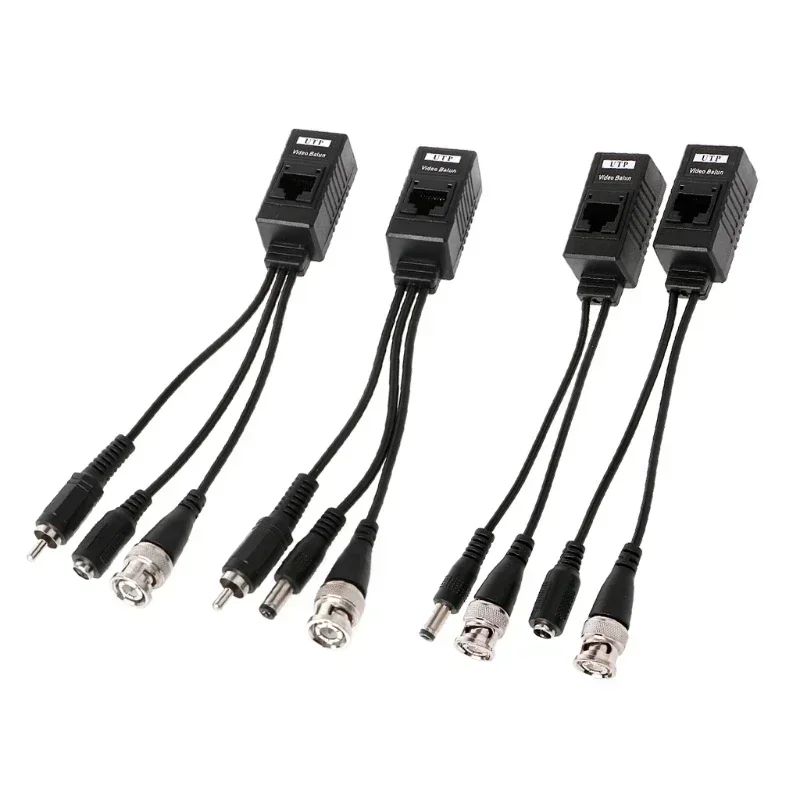 طاقة الفيديو السلبية + جهاز إرسال واستقبال Balun الصوتي لكاميرا CCTV BNC إلى RJ45