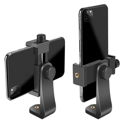 Mobile Phone Mount Tripé Adapter para Samsung e iPhone, 360 Graus Clip, Compatível com Todos 1,4 Parafuso Celular Titular, Desk Tripé