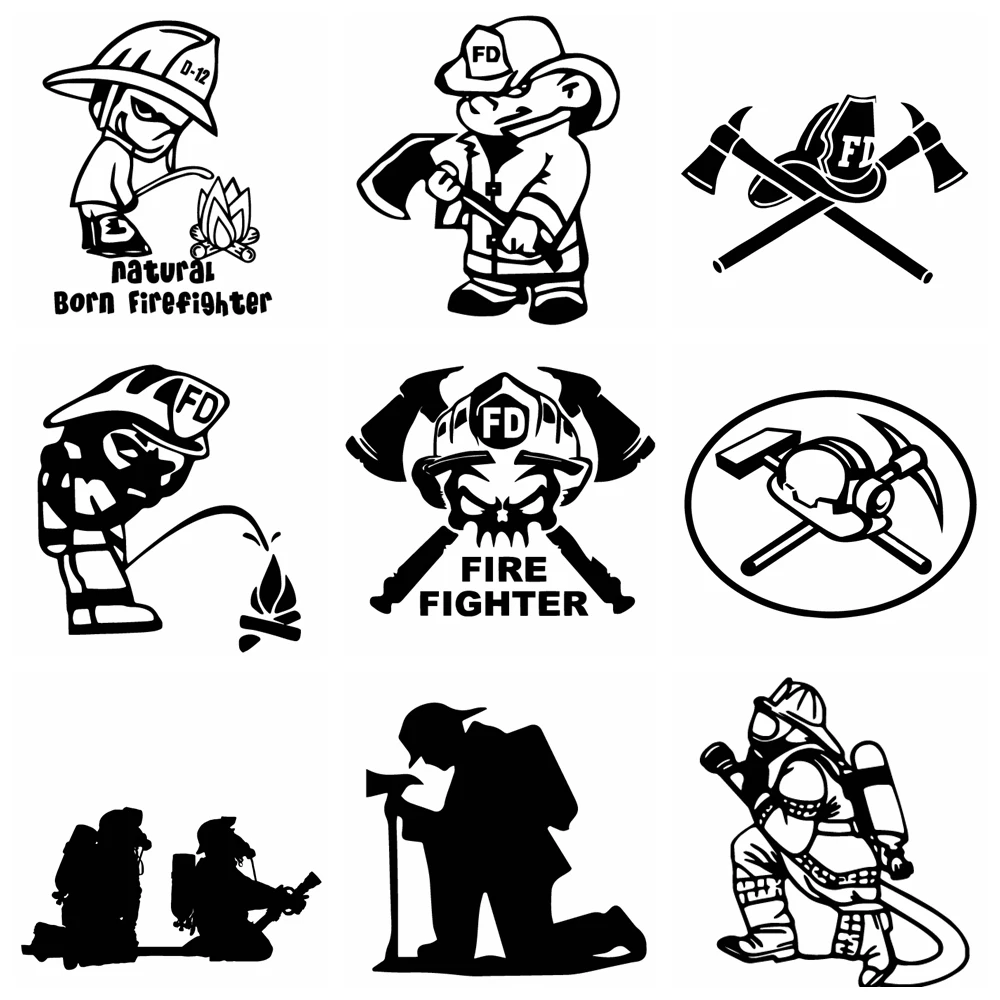 

Funny Firefighter Themed Car Decals - Unique Auto Stickers for Body, Doors & Windows, Durable Accessories