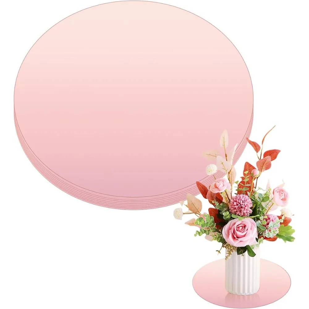 

Round Mirror, 8 Pcs Acrylic, for Tables Centerpieces, 8 inch Circle Mirror Tiles Tray 8in/20cm, Tiles Tray Mirror