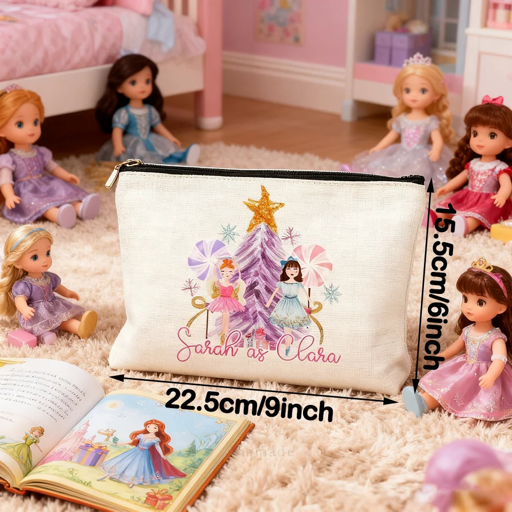 حقيبة مكياج مخصصة لفتاة راقصة الباليه هدايا عيد الميلاد للأطفال حقيبة تخزين لطيفة لعطلات الشتاء حقيبة أدوات الزينة للسفر