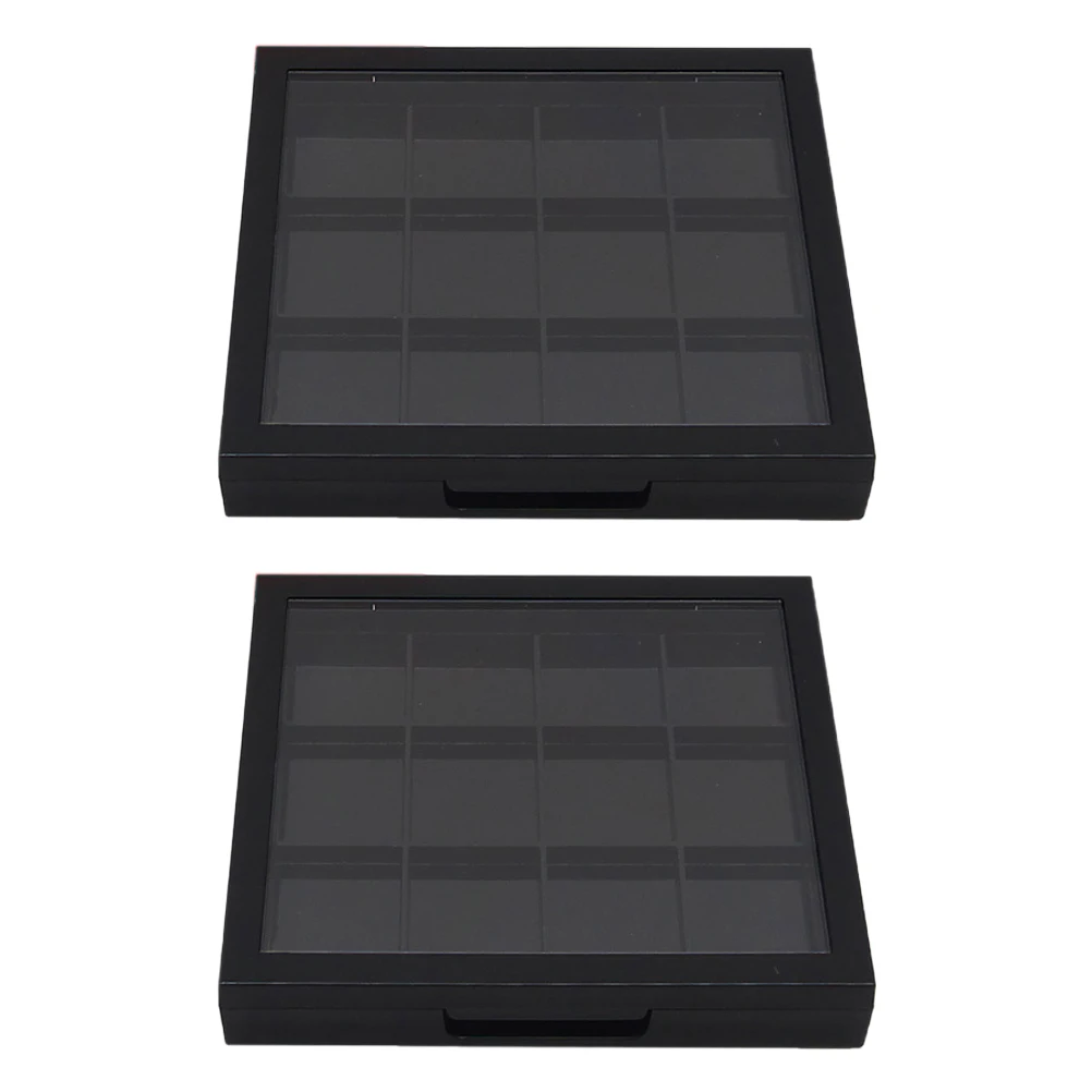 

2pcs Empty Lipstick Eyeshadow Trays Cosmetics Sub Package Storage Blusher Box Multi Grid Travel Use Gift For Mom Girlfriend