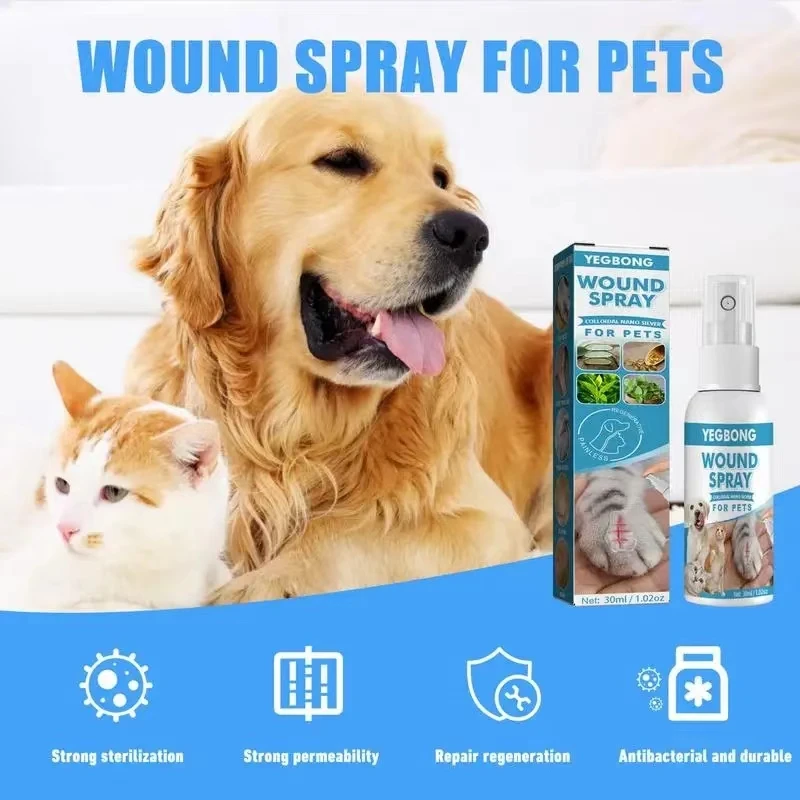 SPRAY Inhibition Pathogenic Microorganisms Antioxidant Promotes Skin Healing Dog Wound Care Liquid