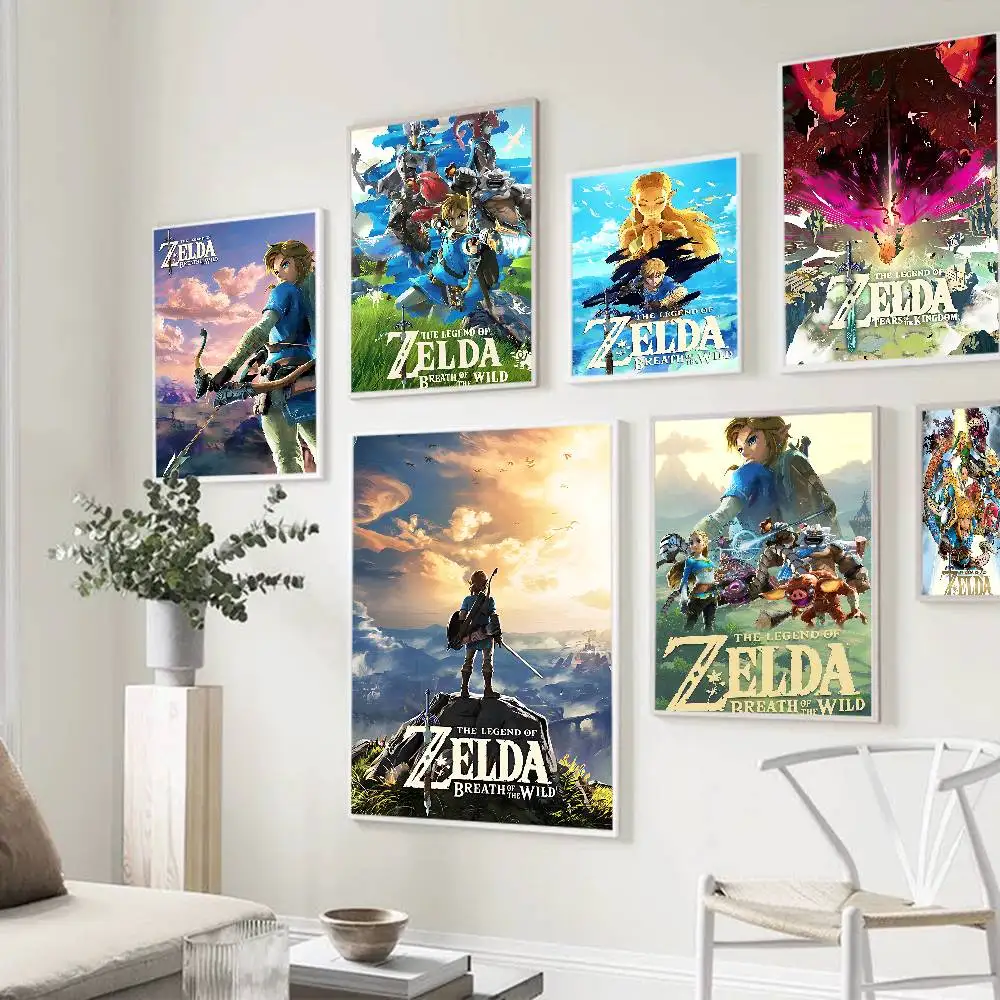 Game T-The L-Legend O-Of Z-Zeldas Classic Vintage Posters Decoracion Painting Wall Art White Kraft Paper Kawaii Room Decor