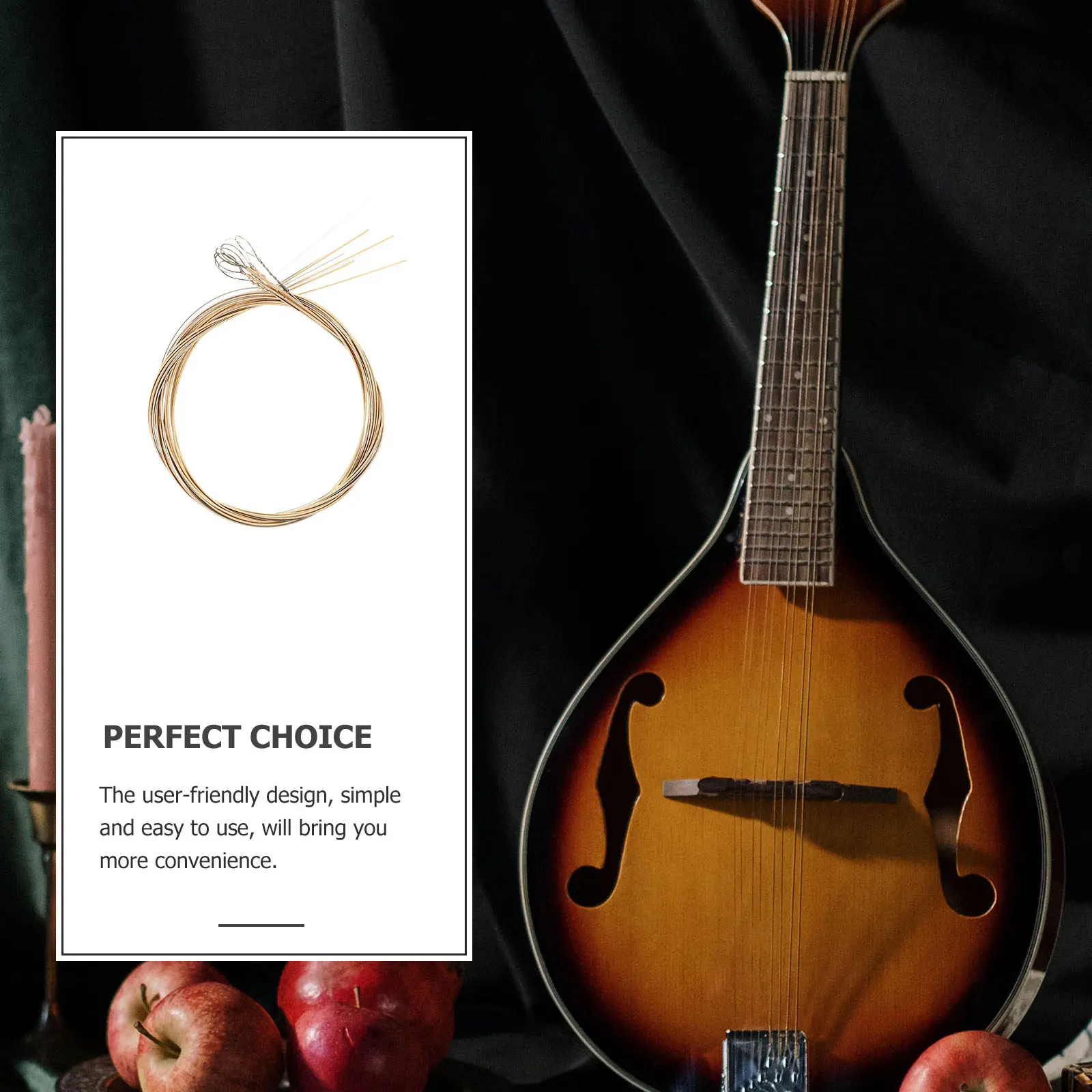 8Pcs Mandolin Strings Kit Strong Not Easy to Break Tuning Stable Ideal for Regular Use Changing Accessories Mandolin String