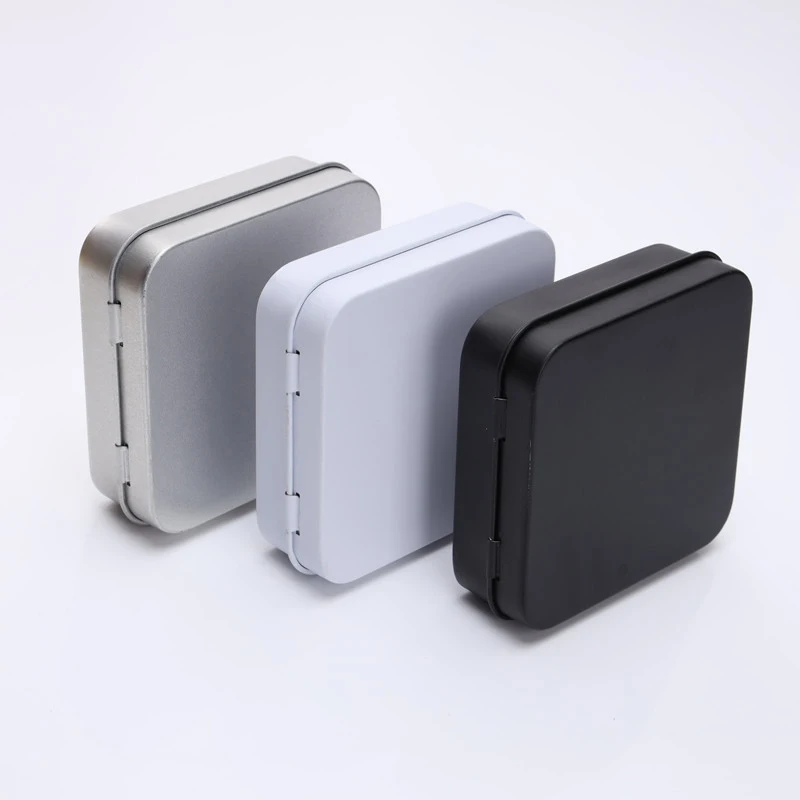 Square Small Tin Box Portable Solid Color Packaging Tins Container Coin Jewelry Box Mini Tinplate Storage Box Geometric