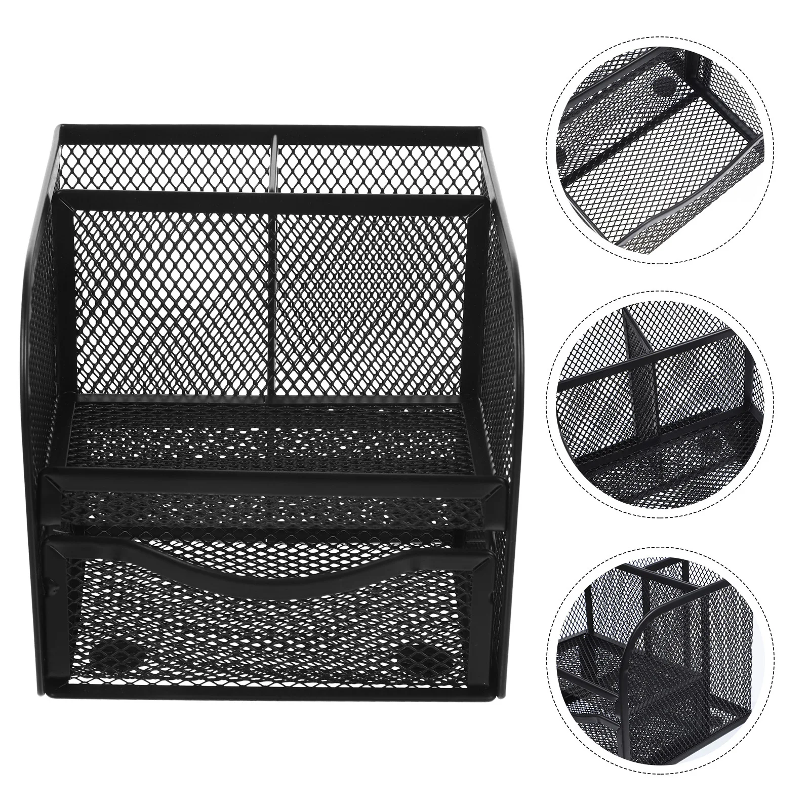 

Metal Pen Holder Creative Hollow Design Large Desktop Organizer Pen Cup Stylish Office Study Storage Mesh Pencil Holder