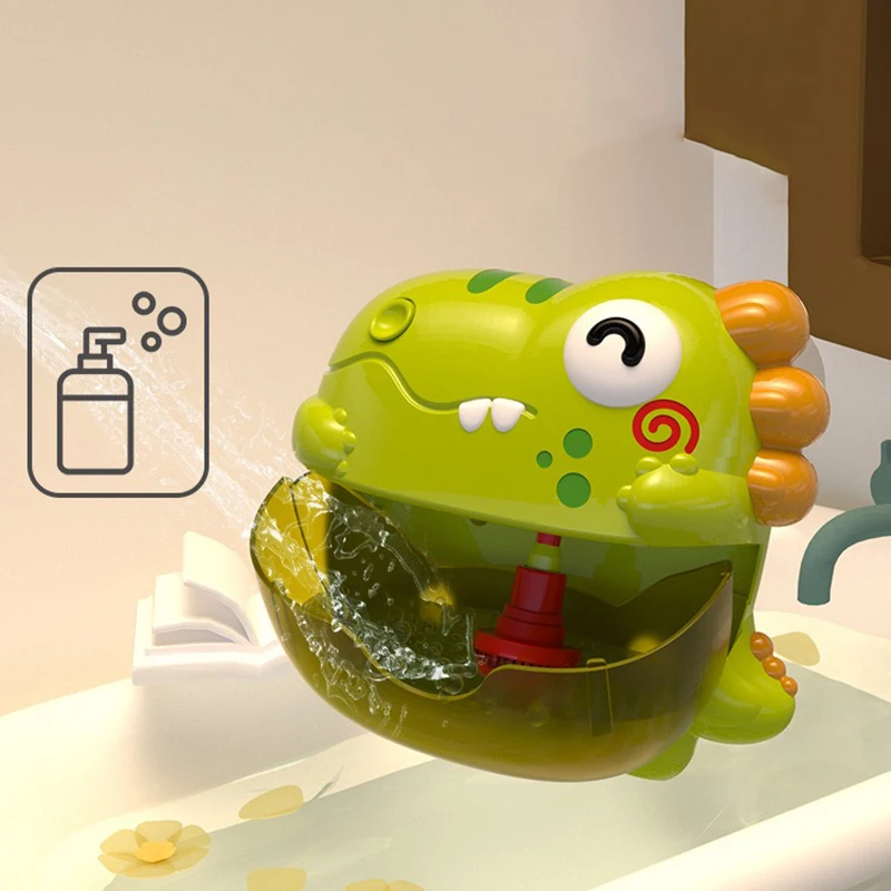 Dinosaurus Bubble Machine Babybadje Speelgoed met Kleurrijke LED Licht Muziek Elektrische Zeep Automatische Bubble Maker Kinderen Badkamer Speelgoed