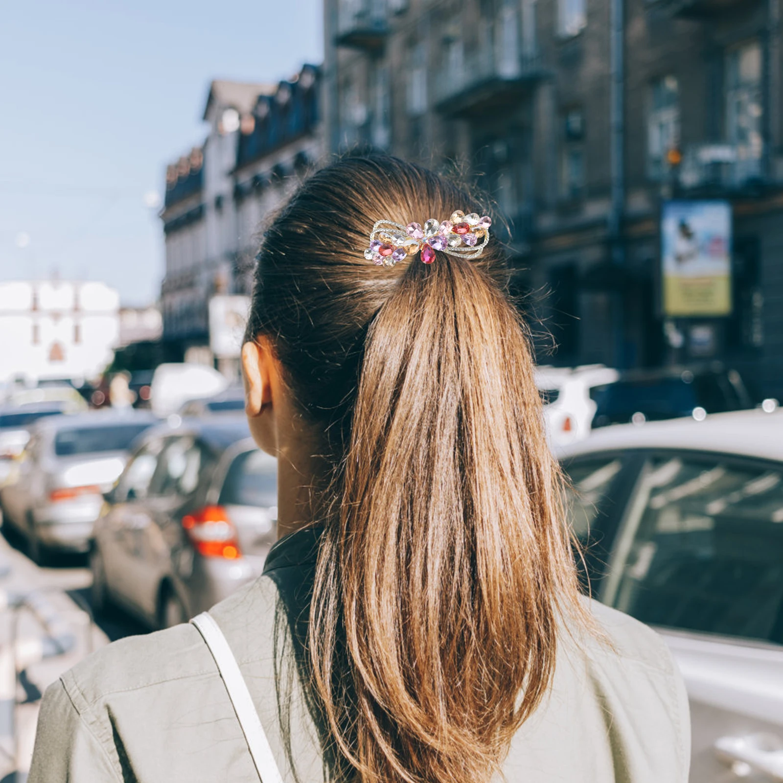 

Rhinestone Hairpin Clips for Women Crystal Thick Zinc Hair Clips With Rhinestone Alloy Spring Hair Accessories