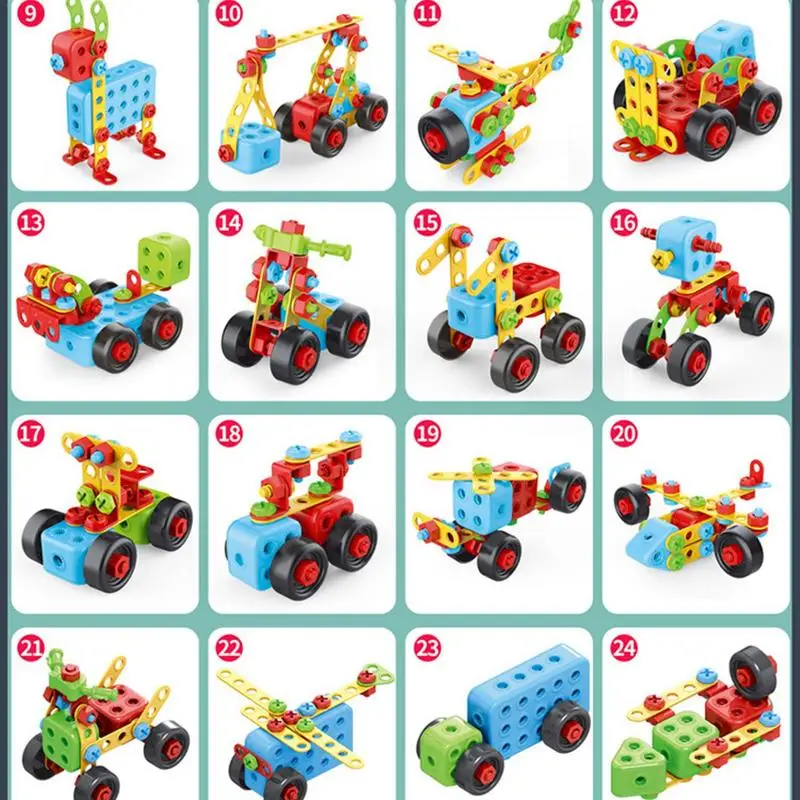 DIY Children Constructor Screw Assembly Machine Nut Building Blocks Kids Assembling Educational Toy Designer for Boys Gifts