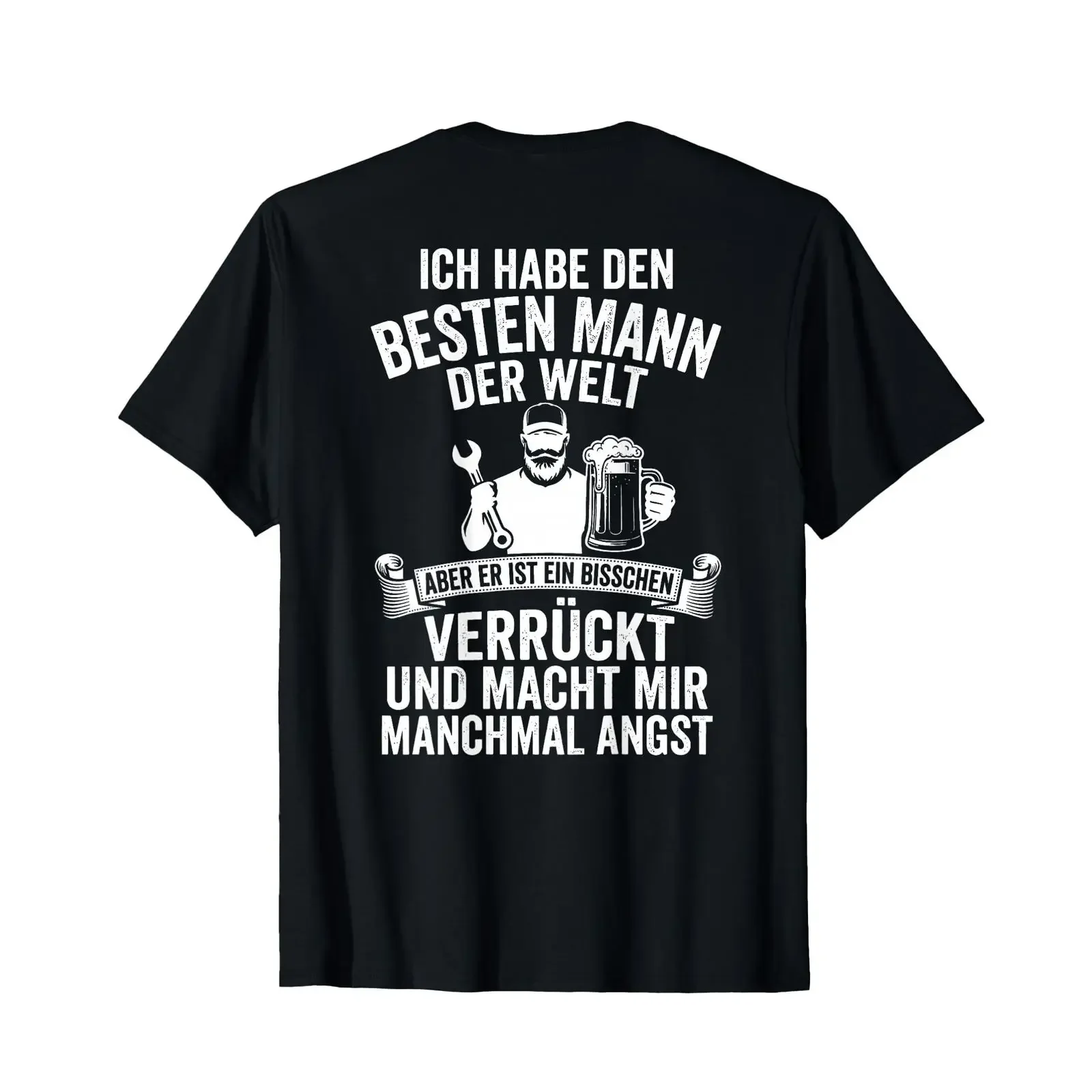 T shirt with German text Ich Habe Den Besten Mann Der Welt Language vintage Washed Versatile fashion Soft Slightly homme