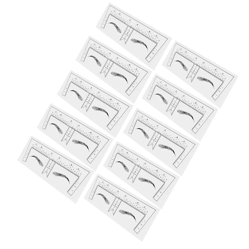 10 Pcs Eyebrow Design Ruler Template Positioning Tool Measuring Drawing Transparent Shaper