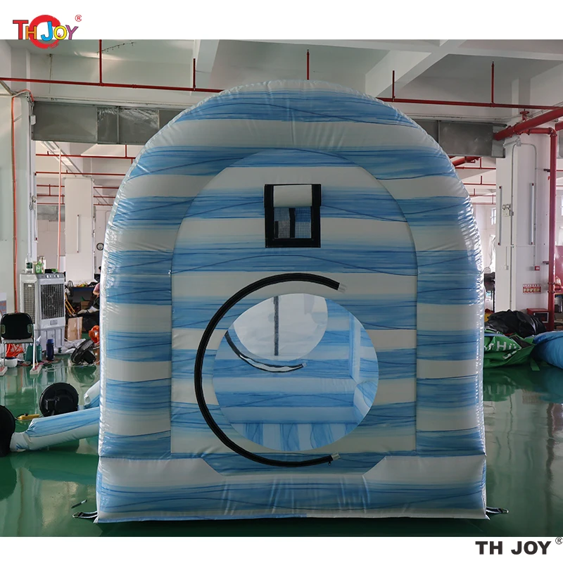 2026 Novo design globo de neve inflável cabine de foto transparente barraca de cúpula de casa de bolha humana com túnel