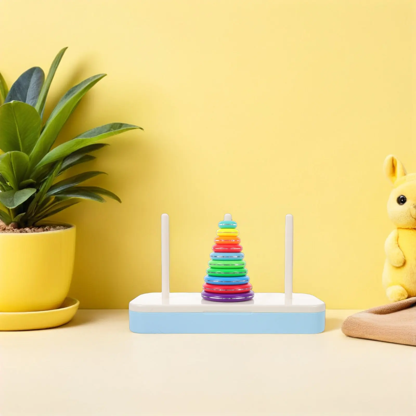 Hanoi Tower Puzzle for Toddlers – Montessori Stacking, Color Sorting & Balance Learning Toy
