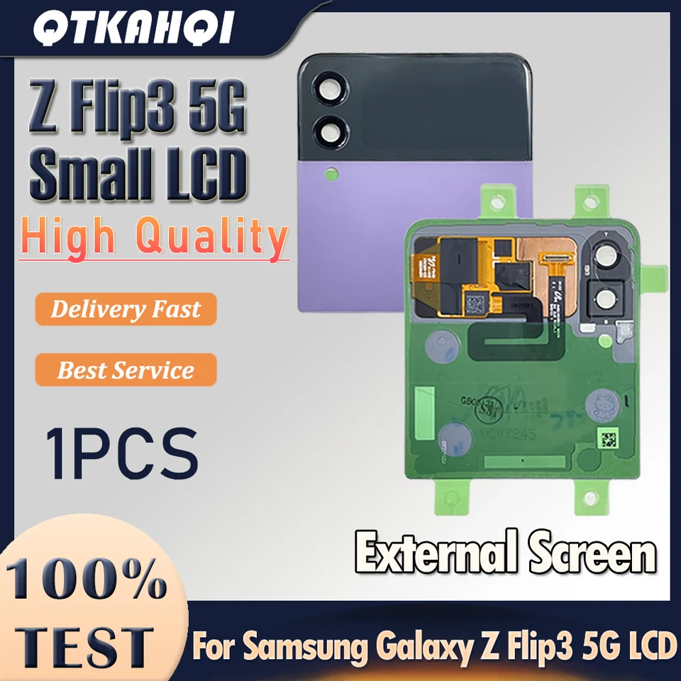 Pantalla externa AMOLED de 1.9" para Samsung Z Flip3 5G, LCD pequeño SM-F711 SM-F711B F711, pantalla táctil digitalizador reemplazo 2