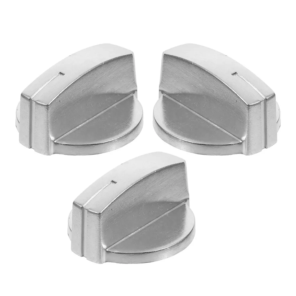 3Pcs Universal Gas Stove Knobs Stainless Steel Replacement Control Knobs for Cooktop Range Kitchen Accessories