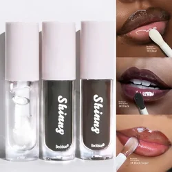 Mirror Lip Glaze Jelly Black Lip Oil Water Gloss Moisturizing Translucent Lipstick Lighten Wrinkle Clear Lip Tint Plumping