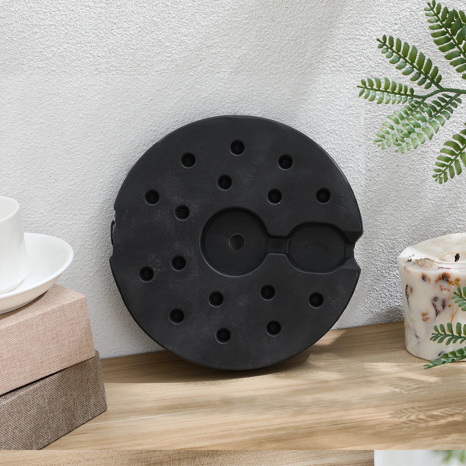 قاعدة مصابيح بلاستيكية مستديرة مرجحة لمكتب الطابق حامل مصباح الطاولة لتقوم بها بنفسك عرض منضدة مصباح ديكور جزء الملحقات #5