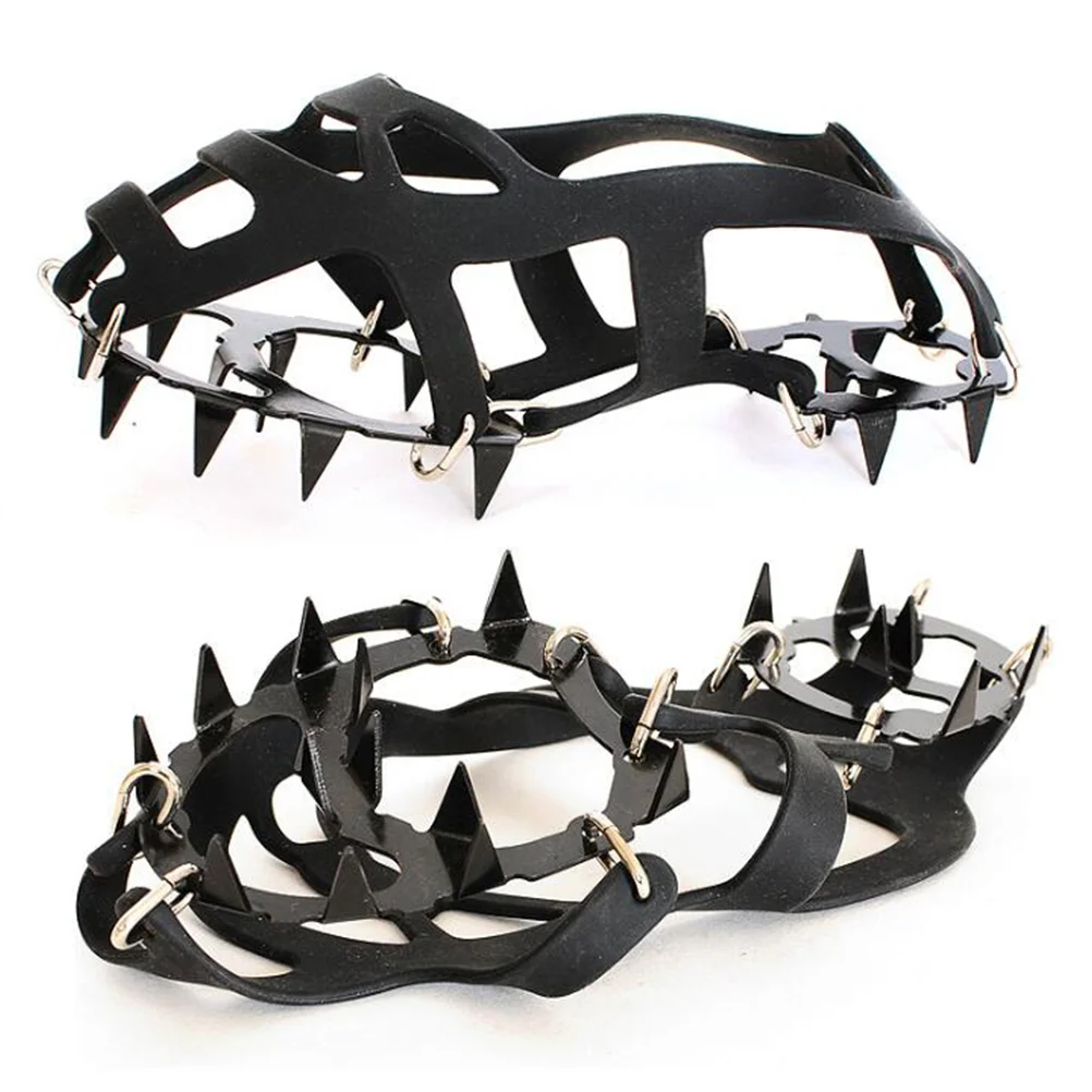 Ice and Snow Mud Teeth Silicone Crampons Climbing Equipment Outdoor Non-slip Black