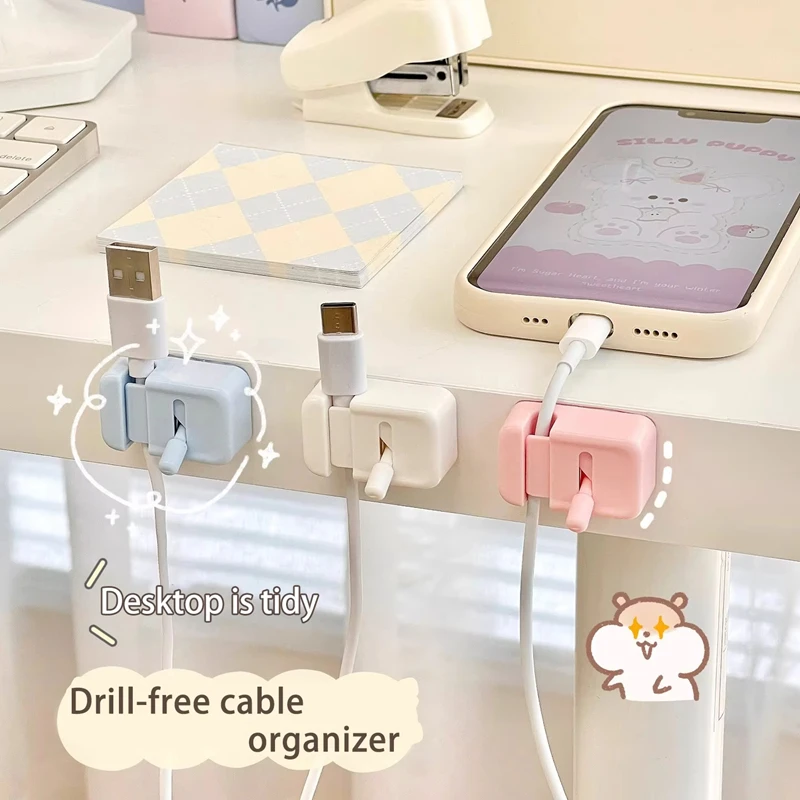 Cable Management Clip For Desk - Simple No-Drill Edge-Mounted Cord Organizer For Charging Cables And Data Wires