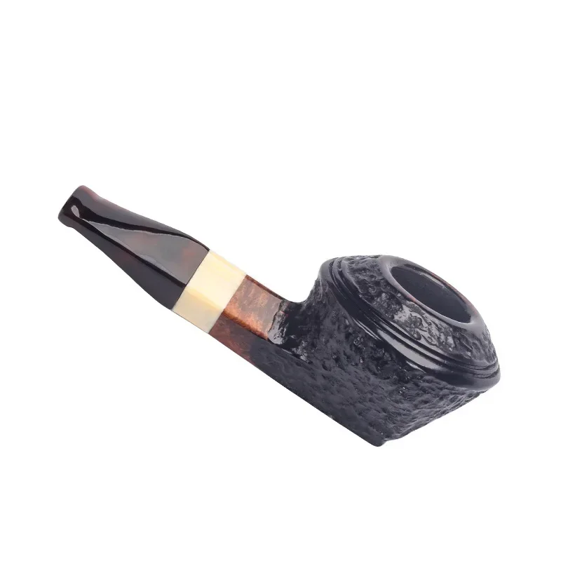 Black Oak Wood 3mm Filter Cut Tobacco Pipe Retro Gentleman Bent Type Handle Handmade Smoking Pipe with Gift Accessory