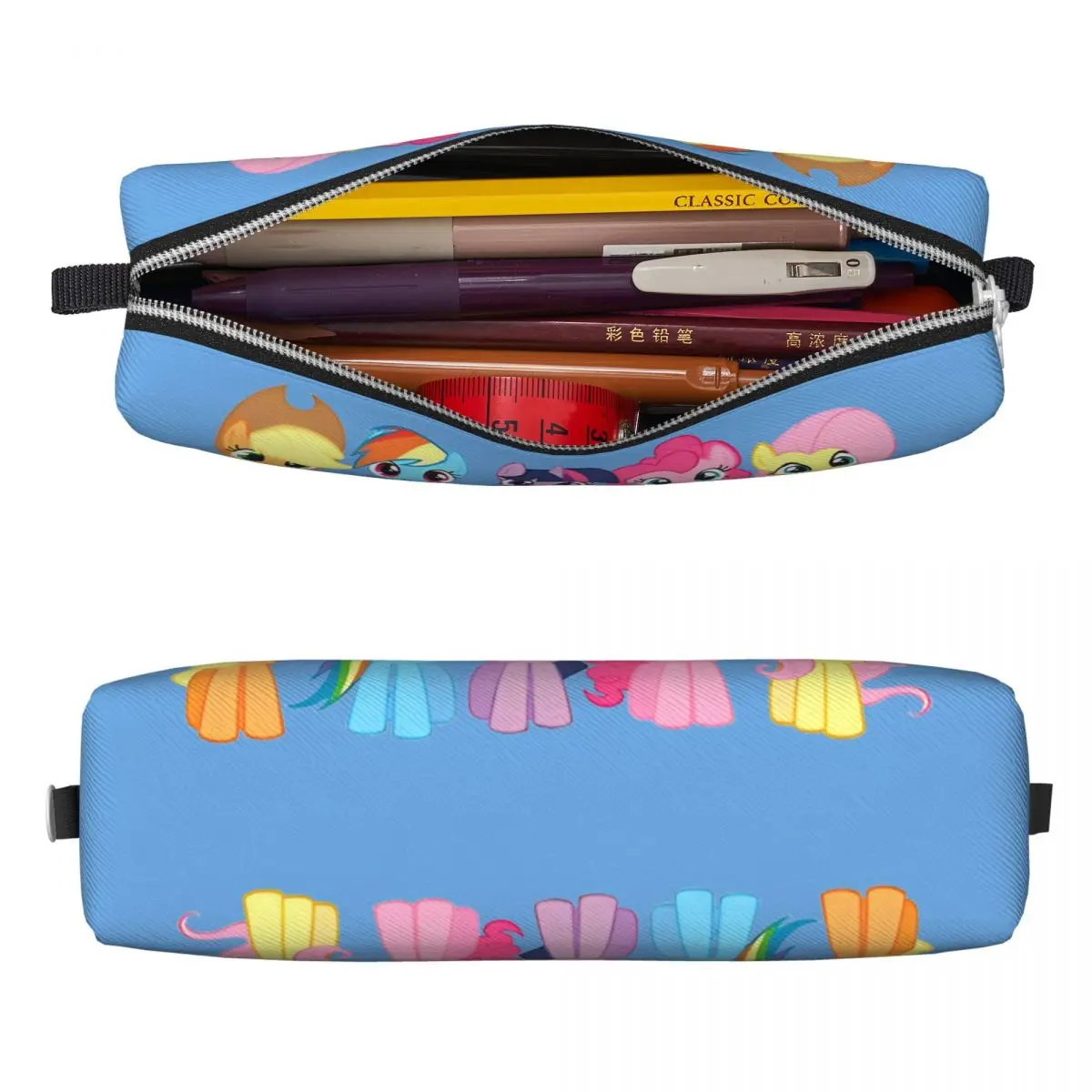 Friendship Is Magic Ponies Pencil Case Pencilcases Pen Holder for Student Large Storage Bag Zipper Stationery