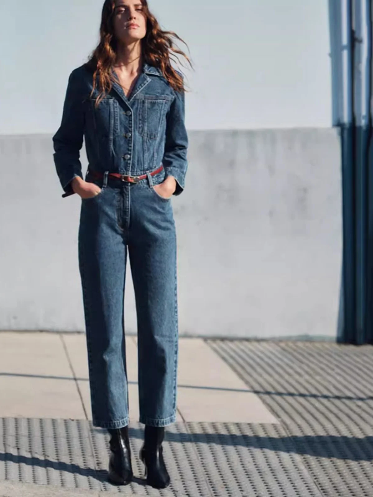 

Faionable Casual Age-Defng женские длинные хлопковые джинсовые комбинезоны све, Новое поступление, осенне-зимняя уличная одежда со средней талией, стринги...