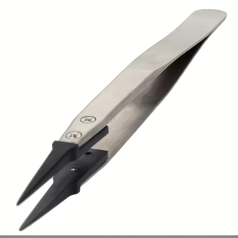 Precision Anti-Static Tweezers with Fine Point Tips, Stainless Steel Tool for Summer Jewelry Making & Electronics Repair