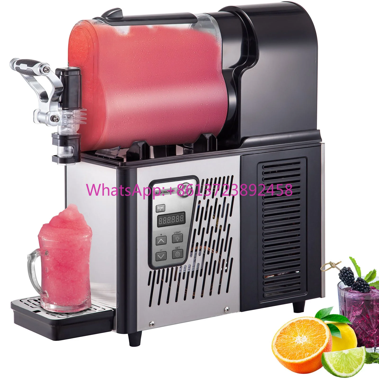 

Commercial Single Slush Frozen Drink Machine 290W New Steel Home Machine for Snack Application Automatic PLC Components