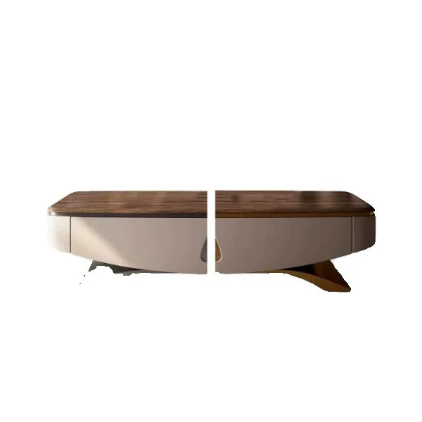 Italian Light Luxury All Solid Wood Coffee Table TV Cabinet Combination Modern Simple Living Room Home with Pumping