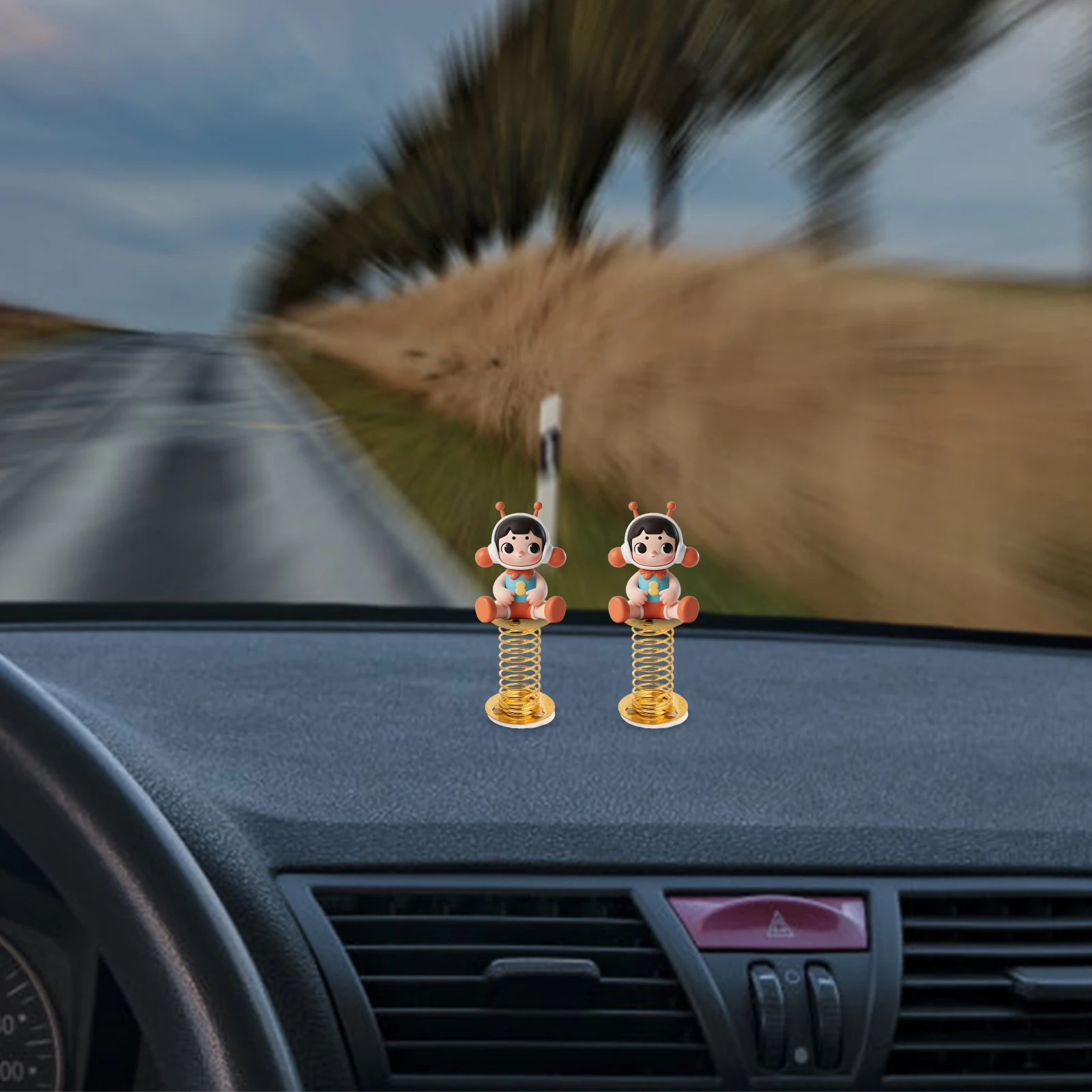 

20 Pcs Shaking Music Spring Dashboard Base Car Ornament Metal Mount Child