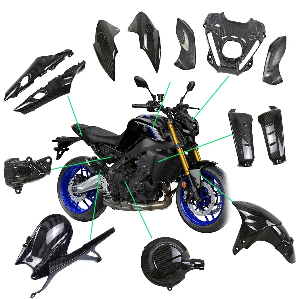 Motorcycle Accessories Carbon Fiber Retrofit Parts Fairings Fenders Cover Kits For YAMAHA MT09 MT-09 FZ09 FZ-09 2020 2021 2022