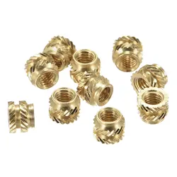 Uxcell Knurled Insert Nut M3 x 4mm L x 5mm OD Female Thread Brass Embedding Nut 60 Pcs