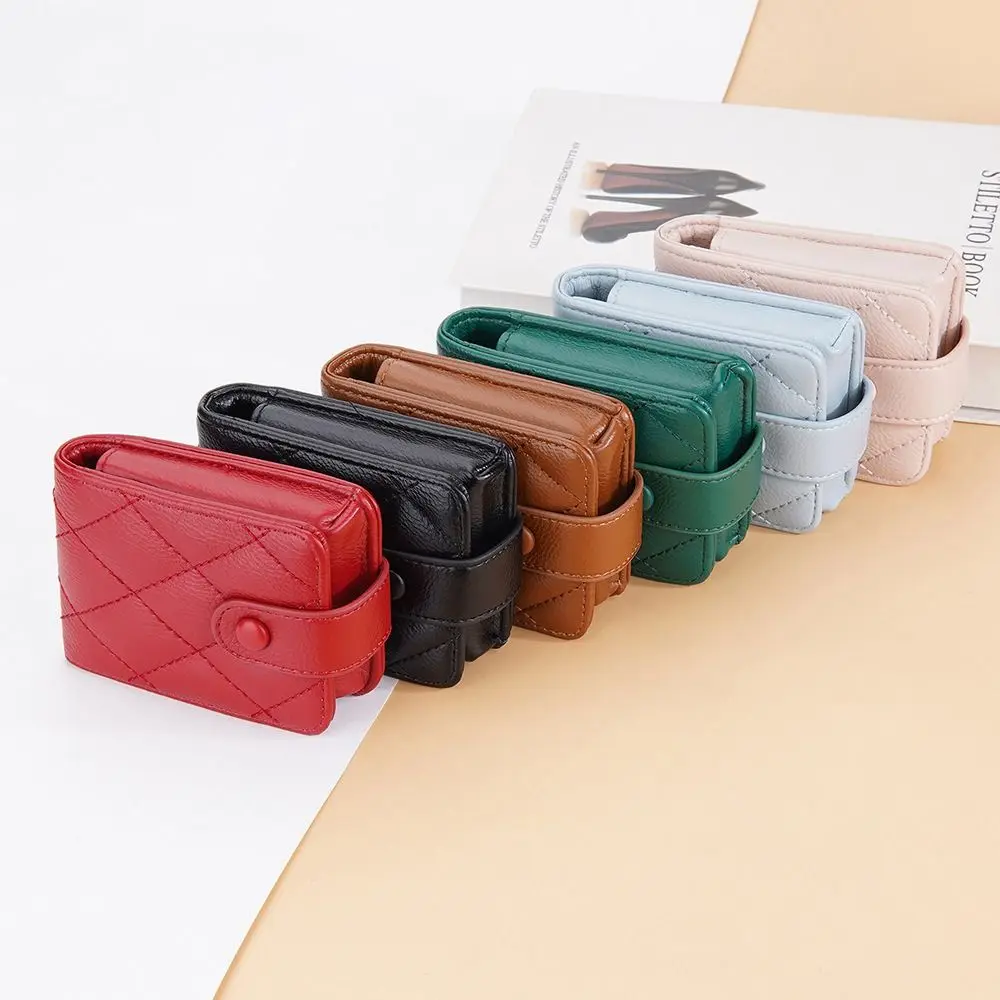 PU Leather Lipstick Bag Mini Makeup Bag With Mirror Lipstick Protective Cover Lipstick Pouch Lipstick Storage Case