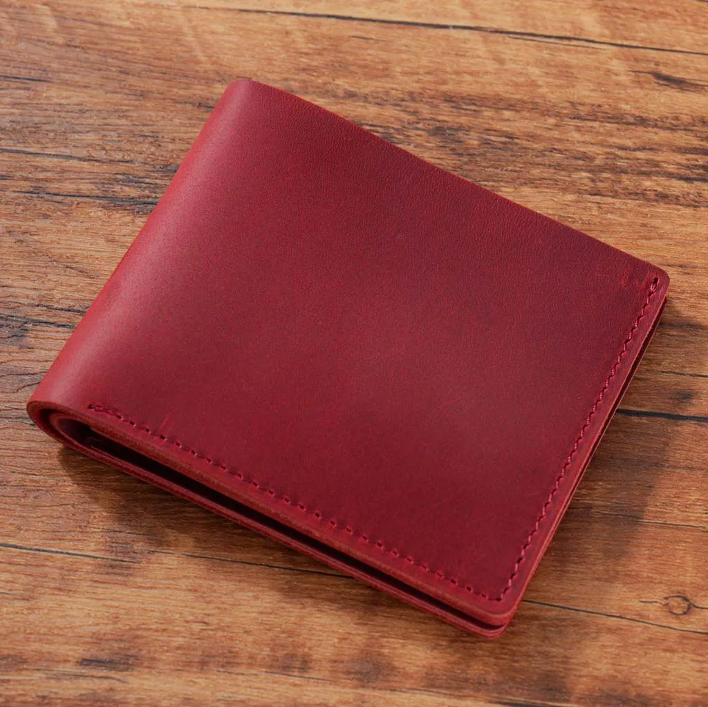 Ręcznie robione portfel meski z prawdziwej skóry dla mężczyzn Slim Breif męskie portfele krótkie Vintage Retro Manmade portfel worki na pieniądze — zdjęcie 6