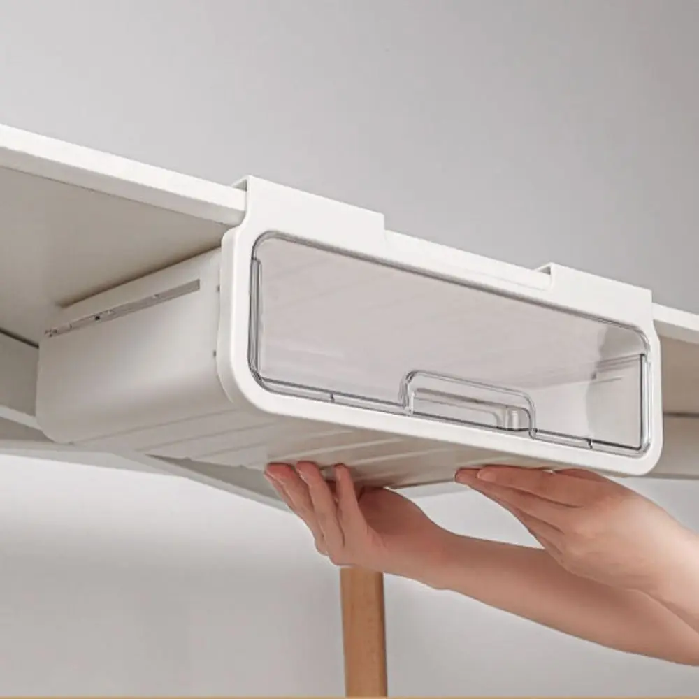 Punch Free Under Table Storage Drawer Space Saving Visible Drawer Storage Box Large Capacity Strong Load-bearing Capacity