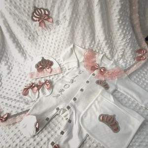 Newborn Bling Outfits, Baby Bottles Gift Set, Crown Romper, Princess Prince, Exit of the Hospital, Baby Shower, Girl, Boy, 5pcs 10 Main Sales Exit Maternity Girl - №3