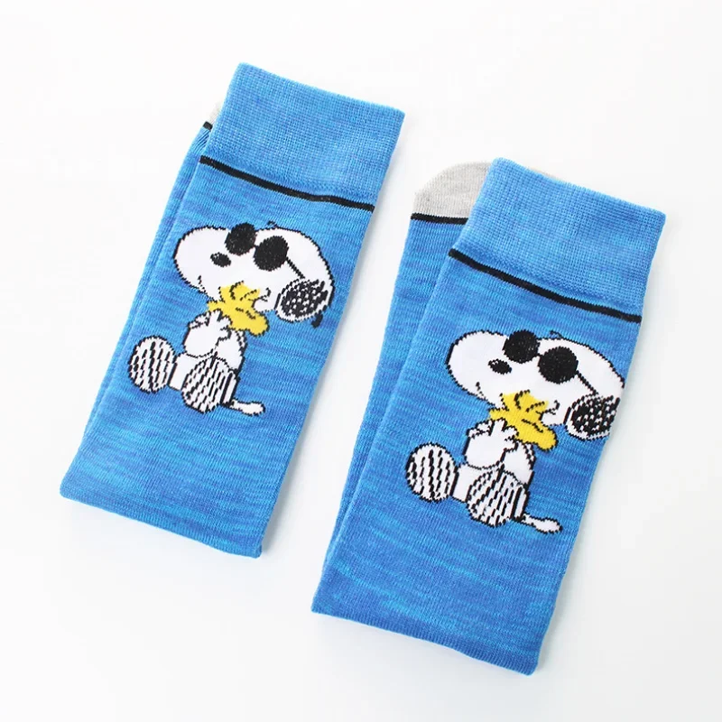 Snoopy Socks Cartoon Personality Tide Socks Women Men Sports Couple Sock In The Tube Cartoon Embroidery Breathable Cotton Socks