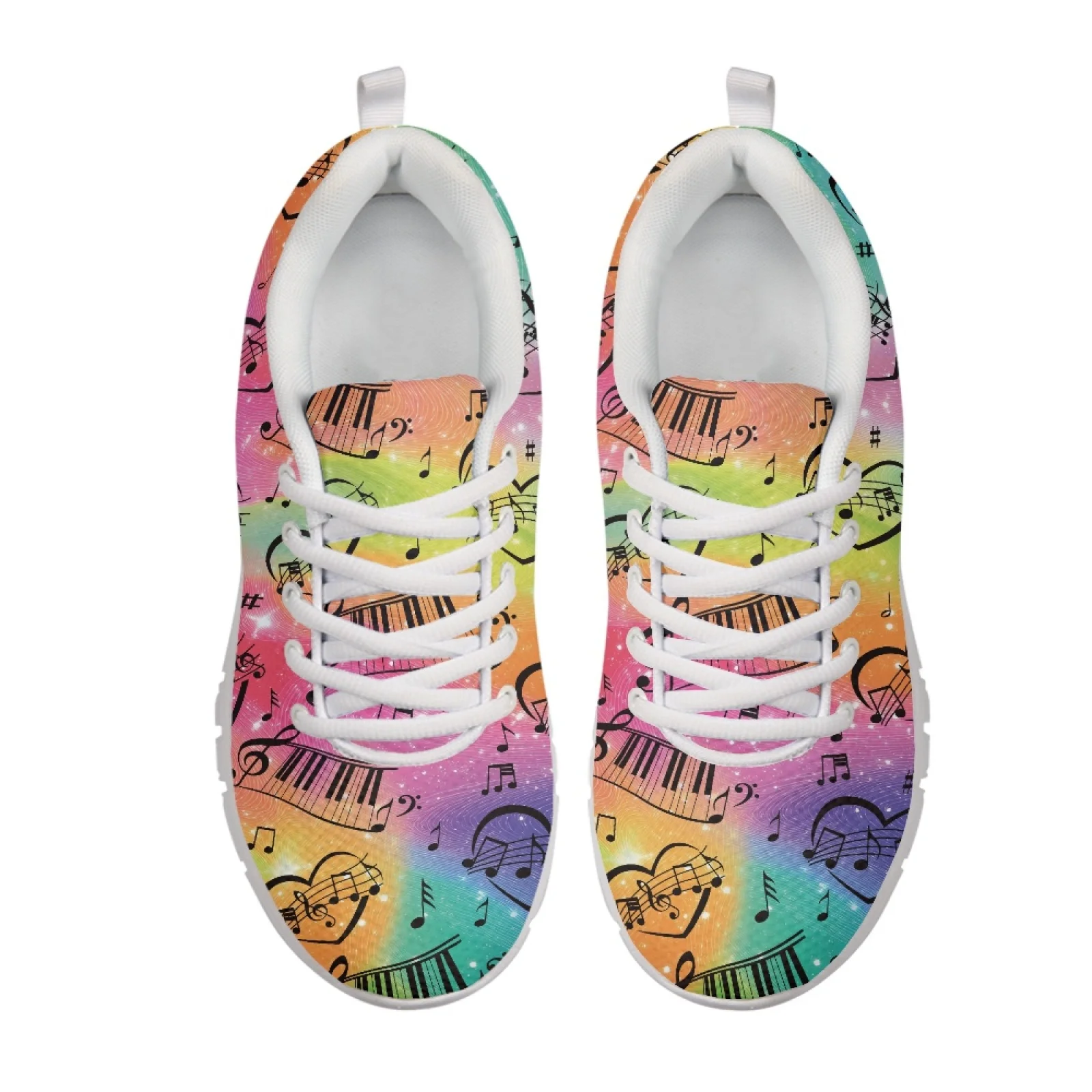 Coloranimal Music notes Mesh & EVA Sole Mens Athletic Trainers Wear-Resisitant Walking Shoes for Women New Design