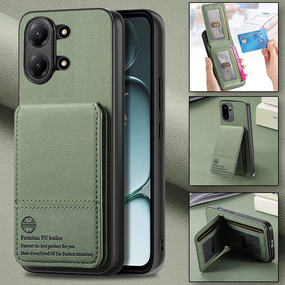 Кожаный чехол-бумажник с RFID-защитой и магнитом для Xiaomi Poco X8 Pro Max 5G 2026 / Poco X8 Pro / PocoX8 X 8
