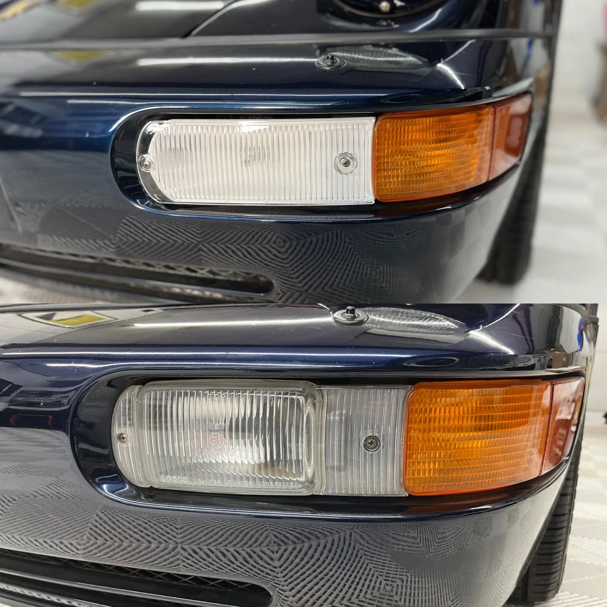 One Set of 2 Pieces Left & Right Sides // RS Style Dummy Fog Light Clear Lens Blanks For Porsche 911 964 1989-1994