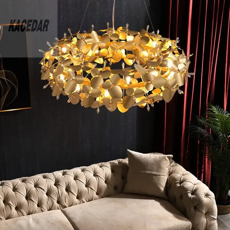 

Новинка 2023, скандинавская хрустальная потолочная люстра Firefly для гостиной, столовой, кухни, острова, отеля, светильник, кольцевой блеск