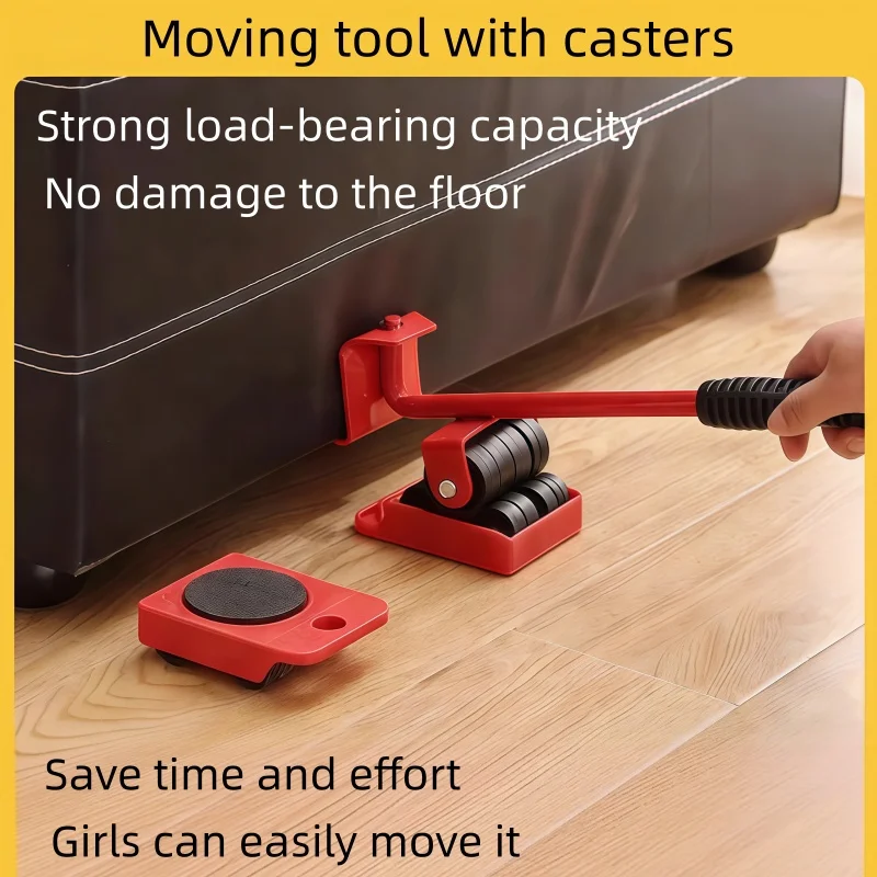 Furniture Lifter Mover Tool Set Heavy Duty Sliders Wheel 360° Rotation Easy Moving Sofa Bed Appliance Labor Saving