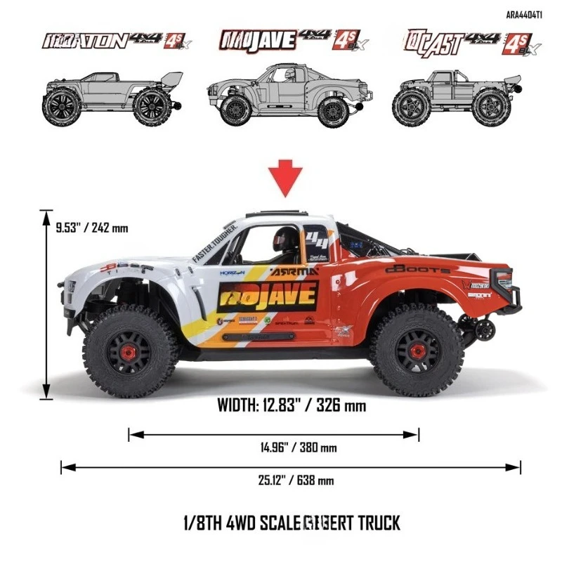 Suitable for The New 1/8 4S BLX Suitable for Desert Short Truck RTR Electric RC Remote Control Car Model