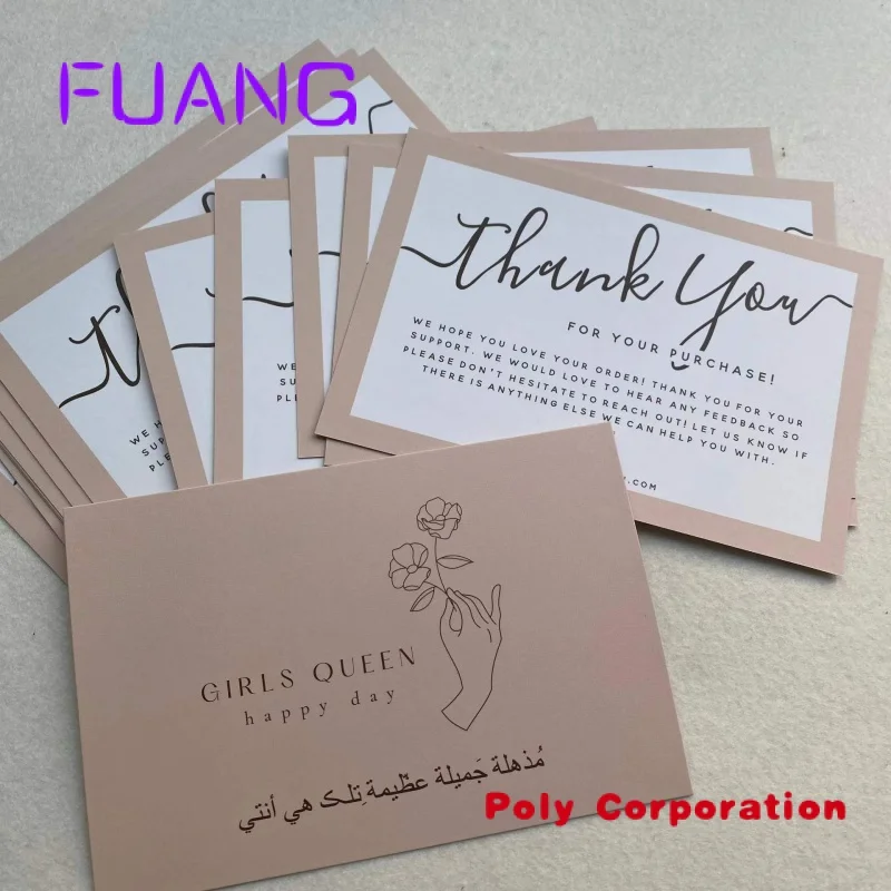 High quality Cheap Paper Insertcustom Thank You Business Card With Own Logo