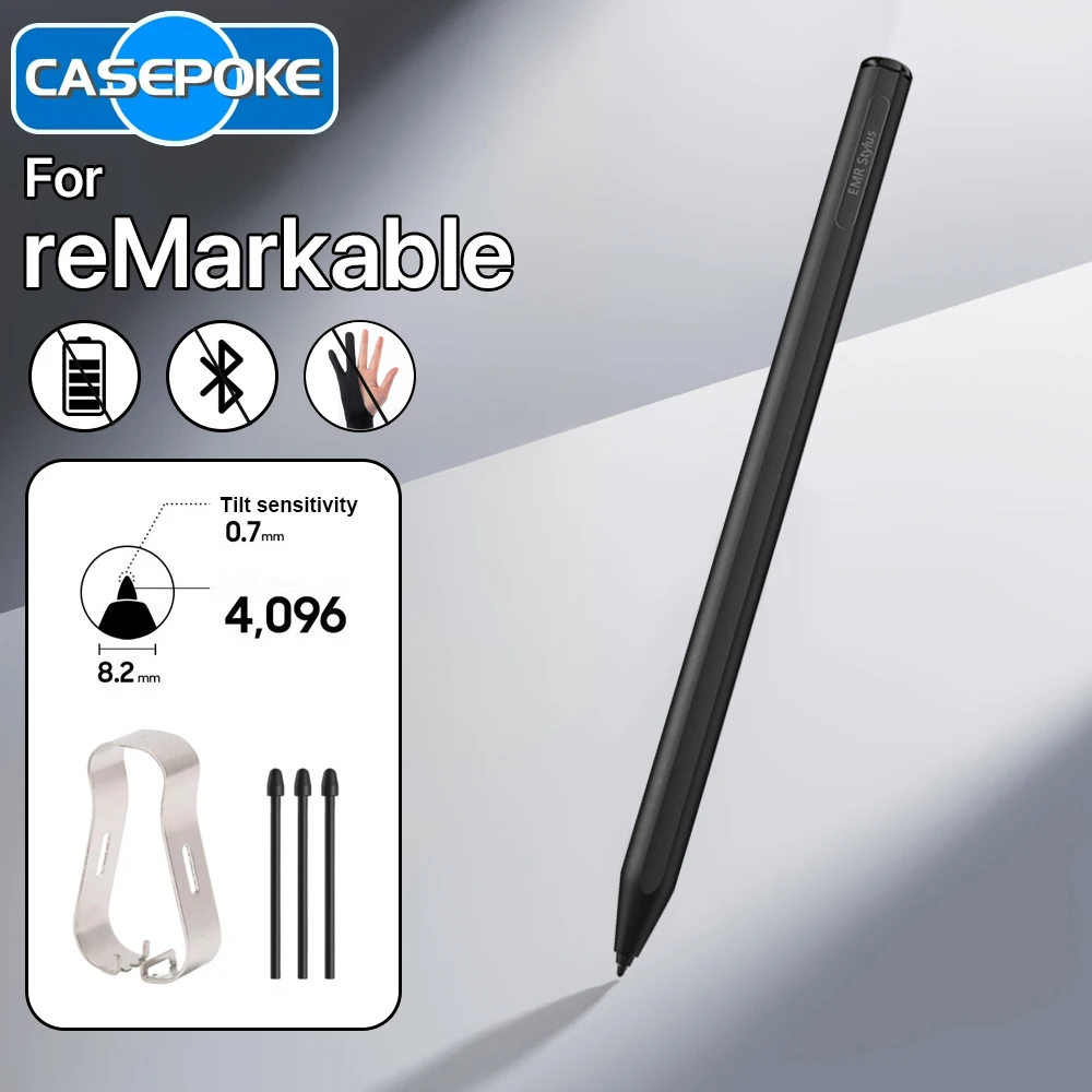 

Новый стилус EMR 4096 для ReMarkable 2: магнитный карандаш с ластиком, цифровой чувствительностью, функцией отклонения по касанию ладонью и поддержкой наклона – идеальный подарок