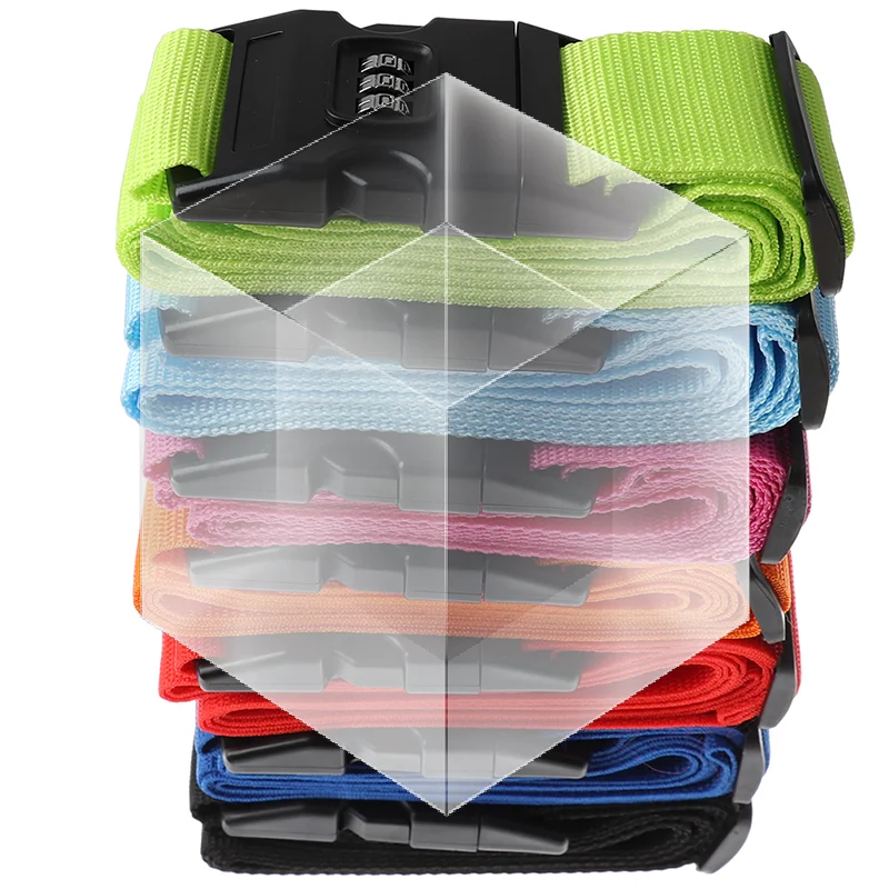 200*5cm Adjustable Nylon Luggage Strap Travel Suitcase Buckle Strap Baggage Belt Travel Accessorises Suitcase Packing Seat Belt