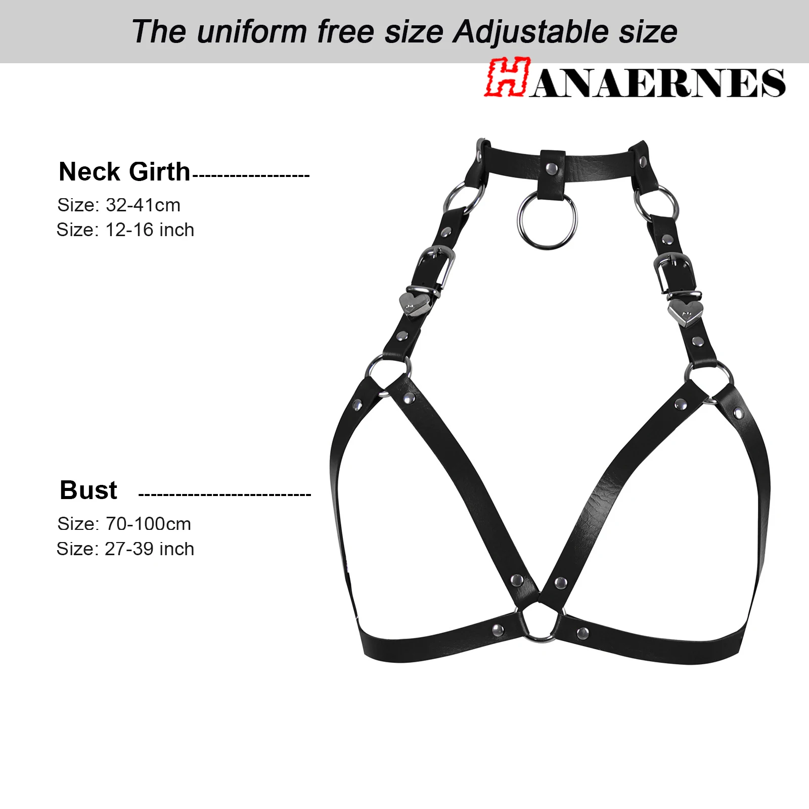 Fashion Punk Cupless Bra Top Leather Harness Belt Body Bondage Chest Straps Faux Leather Hollow Out Crop Top Women Link Chain